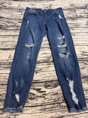 KanCan Ripped Medium Blue Boyfriend Jeans